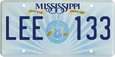 MS license plate LEE133