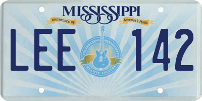 MS license plate LEE142