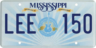 MS license plate LEE150