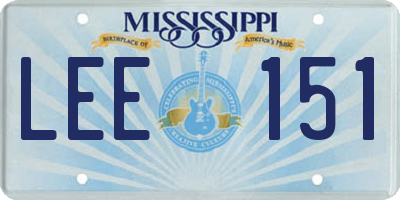 MS license plate LEE151