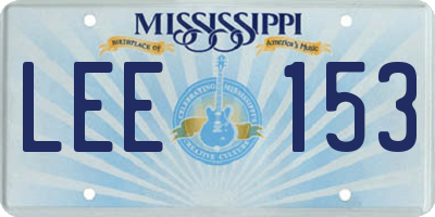 MS license plate LEE153