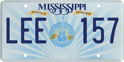 MS license plate LEE157