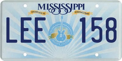 MS license plate LEE158