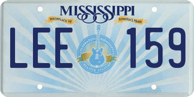 MS license plate LEE159