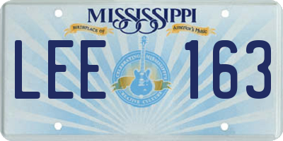 MS license plate LEE163