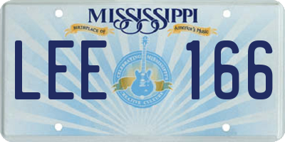 MS license plate LEE166