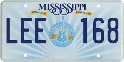 MS license plate LEE168