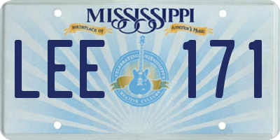 MS license plate LEE171