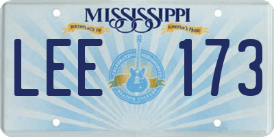 MS license plate LEE173
