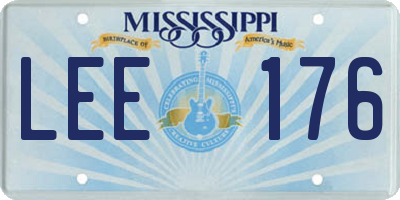 MS license plate LEE176