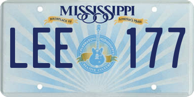 MS license plate LEE177