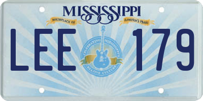 MS license plate LEE179