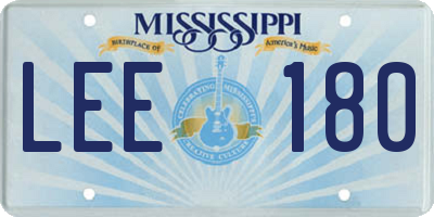 MS license plate LEE180