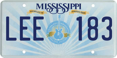 MS license plate LEE183