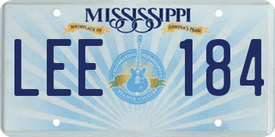 MS license plate LEE184