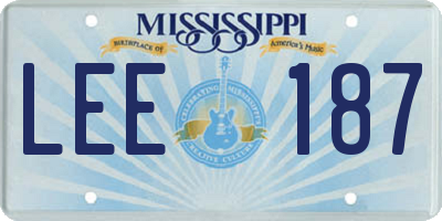 MS license plate LEE187
