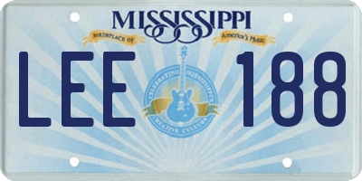 MS license plate LEE188