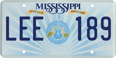 MS license plate LEE189