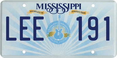 MS license plate LEE191