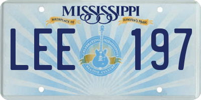 MS license plate LEE197