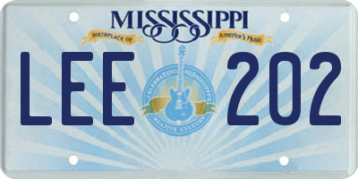 MS license plate LEE202