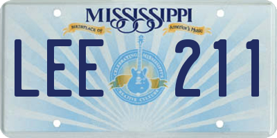 MS license plate LEE211