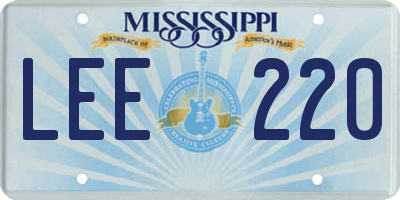MS license plate LEE220