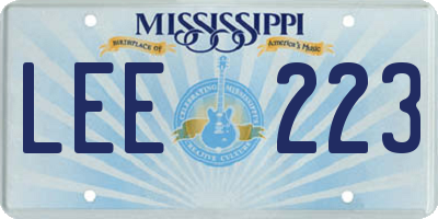 MS license plate LEE223