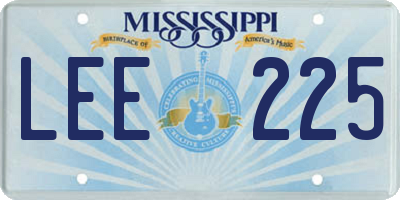 MS license plate LEE225
