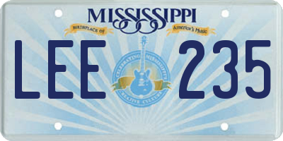 MS license plate LEE235
