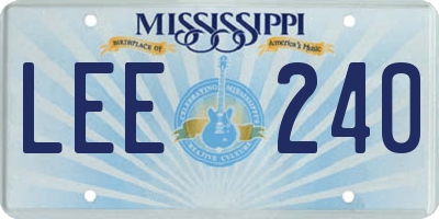 MS license plate LEE240
