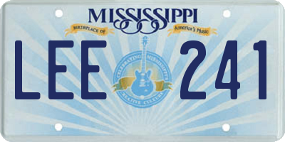 MS license plate LEE241