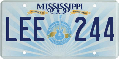MS license plate LEE244