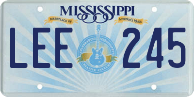 MS license plate LEE245