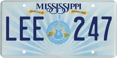 MS license plate LEE247