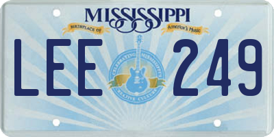 MS license plate LEE249
