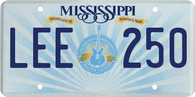 MS license plate LEE250