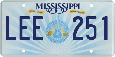 MS license plate LEE251