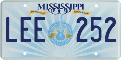 MS license plate LEE252