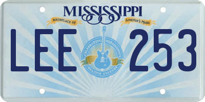 MS license plate LEE253