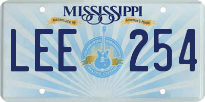 MS license plate LEE254