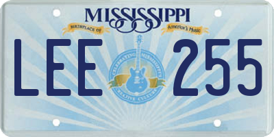 MS license plate LEE255