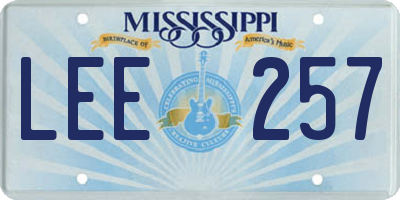 MS license plate LEE257