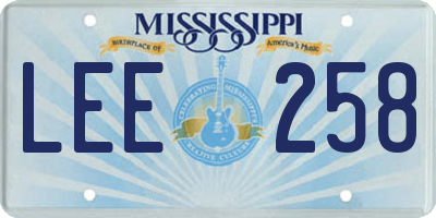MS license plate LEE258