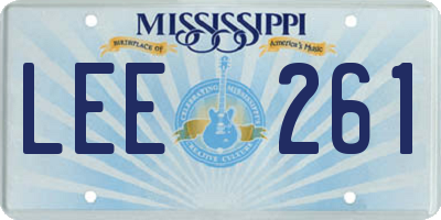 MS license plate LEE261