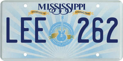 MS license plate LEE262