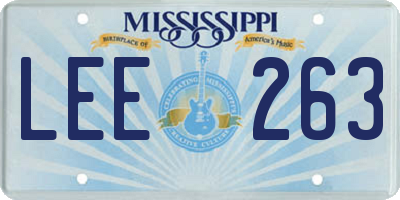 MS license plate LEE263