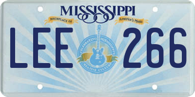 MS license plate LEE266
