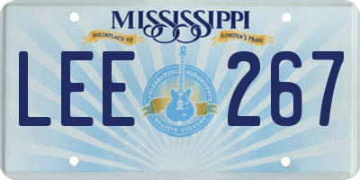 MS license plate LEE267