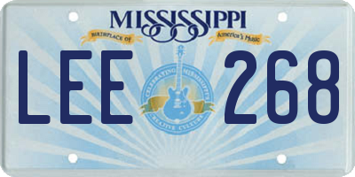 MS license plate LEE268